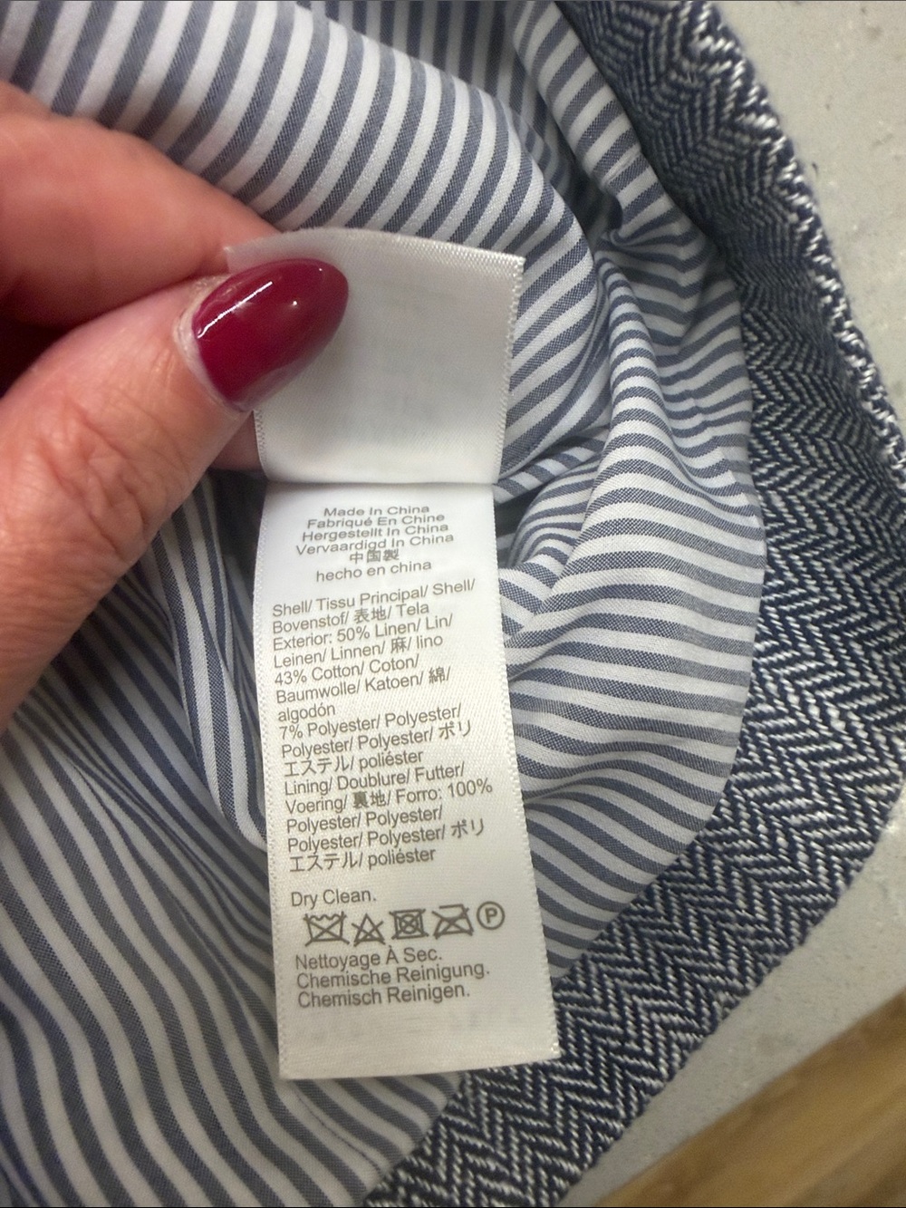 J. Crew Blue Herringbone Women's Blazer with two Gold Buttons - Picture 10 of 10
